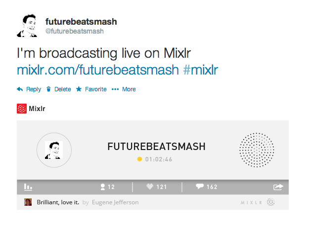 Mixlr Twitter player
